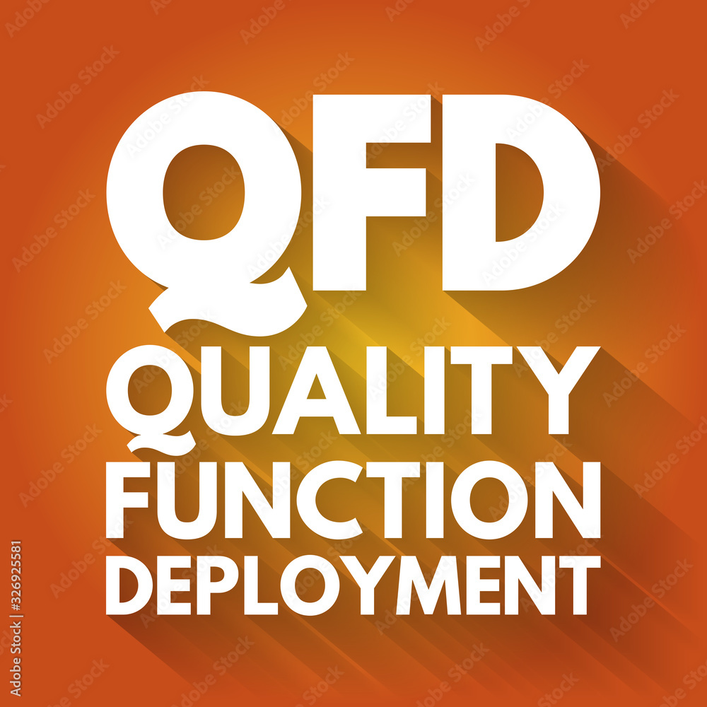 QFD - Quality Function Deployment acronym, business concept background ...