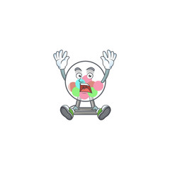 Sticker - A picture of lottery machine ball cartoon design with shocking gesture