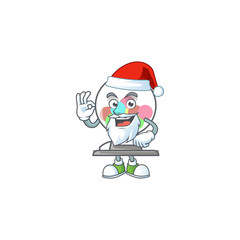 Poster - A lovely Santa lottery machine ball mascot picture style with ok finger