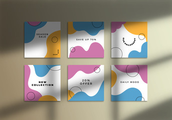 Poster - Trendy Social Media Post Design. Vector Mockup with Window Shadow Overlay. Editable Background Design