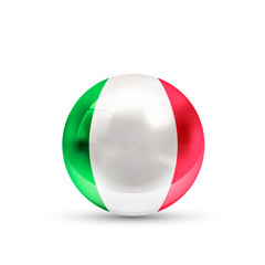 Canvas Print - Italy flag projected as a glossy sphere on a white background