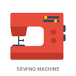 sewing machine flat icon on white transparent background. You can be used black ant icon for several purposes.	