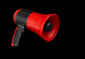 Megaphone isolated on black background