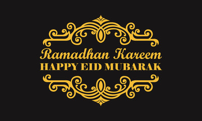 Ramadhan Kareem And Happy Eid Mubarak Vector Logo Design Inspirations