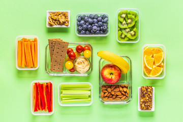 Canvas Print - Healthy snack on a pastel background.