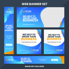 modern web banner ad set template premium vector