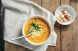 © Nataliia Sirobaba - Pumpkin carrot cream soup.