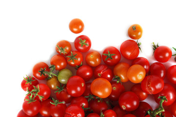 Poster - Red cherry tomatoes isolated on white