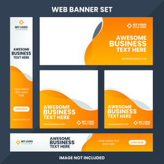 modern web banner ad set template premium vector