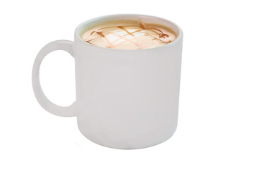 Wall Mural - Isolate Hot Coffee Mug cup on white background with clipping path