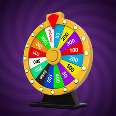 Leinwandbilder - Luck and Fortune Concept. Spinning Colorful Fortune Wheel. 3d Rendering