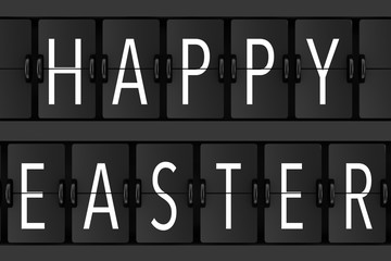 Aufkleber - Happy Easter Sign as Flip Countdown Mechanical Airport Board. 3d Rendering