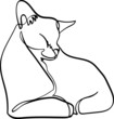 line art drawing cat for shirts, fabric, poster wallpaper and poster.