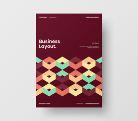 Amazing business presentation vector A4 vertical orientation front page mock up. Modern corporate report cover abstract geometric illustration design layout. Company identity brochure template.