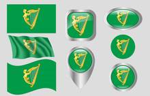 Flag Of Green Harp Flag Of Ireland