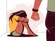 Vector illustration of cruelty and domestic violence
