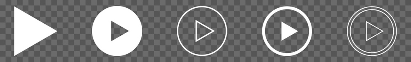 Wall Mural - play button icon white circle | start buttons illustration | video audio player navigate symbol | ar