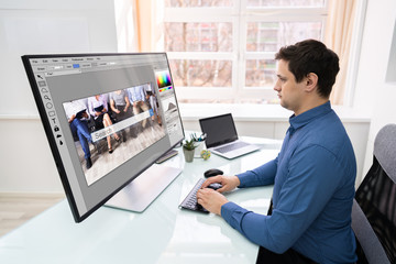 Poster - Designer Editing Photo On Computer