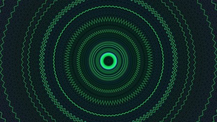 Poster - Abstract animation of hypnotic circles in slow motion blinking on the dark background. Animation. 4K abstract wavy motion background.