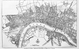 Fototapeta Londyn - Plan of London in 1720 in the old book The Encyclopaedia Britannica, vol. 14, by C. Blake, 1882, Edinburgh