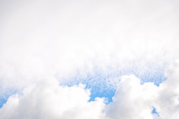 Wall Mural - White sky background. Beautiful fluffy soft white clouds