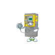 Parking ticket machine mascot icon design as a Doctor working costume with tools