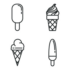 Aufkleber - Ice cream icon template color editable. Ice cream symbol vector sign isolated on white background illustration for graphic and web design.