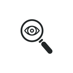 Poster - Magnifier with eye glass outline icon template color editable. Magnifier symbol vector sign isolated on white background illustration for graphic and web design.