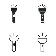 Aufkleber - flashlight icon template color editable. flashlight symbol vector sign isolated on white background illustration for graphic and web design.