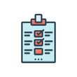 © WEBTECHOPS - Color illustration icon for evaluation assessment