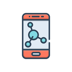 Color illustration icon for cell mobile