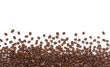 Coffee Beans Isolated On The White Background,copy Space.