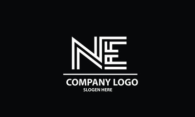 NE EN abstract vector logo monogram template