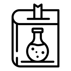 Poster - Chemistry textbook icon. Outline chemistry textbook vector icon for web design isolated on white background