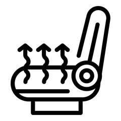 Poster - Heated seat icon. Outline heated seat vector icon for web design isolated on white background
