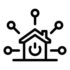 Poster - Smart home and footnotes icon. Outline smart home and footnotes vector icon for web design isolated on white background