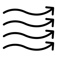 Poster - Curved arrows right icon. Outline curved arrows right vector icon for web design isolated on white background