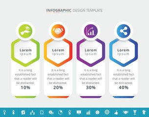 Wall Mural - Infographic template design with 16 extra icons - Vector Illustration