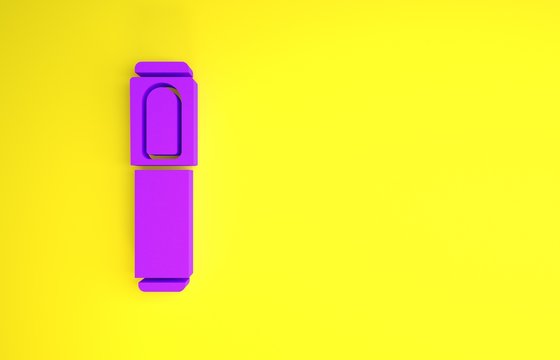 Purple Marker pen icon isolated on yellow background. Minimalism concept. 3d illustration 3D render