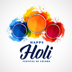 Wall Mural - three powder color plates happy holi background