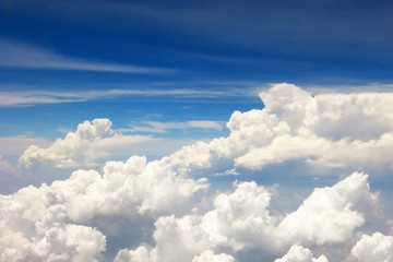 the beautiful bright blue sky background with some white cloud