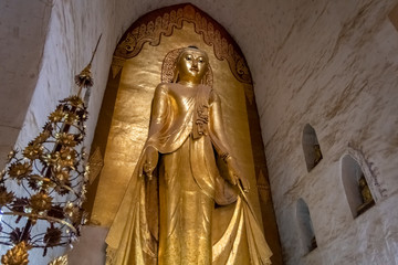 Standing Buddha statue at Ananda Pagoda