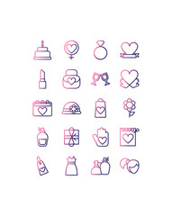 Poster - set of icons women day,gradient style icon