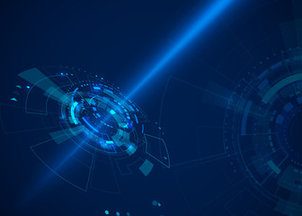 Poster - Sci fi abstract cyberspace background. Futuristic technology concept with HUD elements. vector illustration