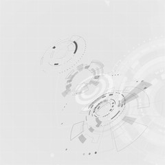 Leinwandbilder - Futuristic technology concept with HUD elements. Sci fi cyberspace background. vector illustration