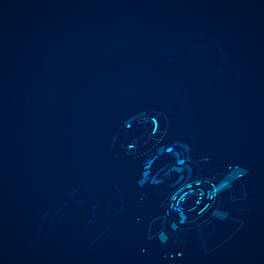 Leinwandbilder - Futuristic technology concept with HUD elements. Sci fi abstract cyberspace background. vector