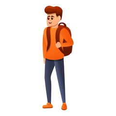 Poster - Student backpack icon. Cartoon of student backpack vector icon for web design isolated on white background