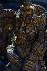 Ancient Balinese statue at the temple