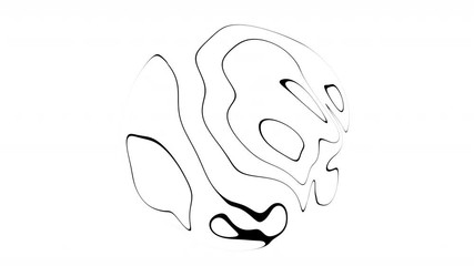 Poster - Abstract motion design with distorted lines, seamless looped 4k animation