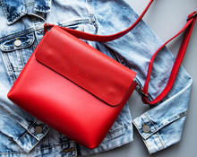 Red Leather Women Bag
